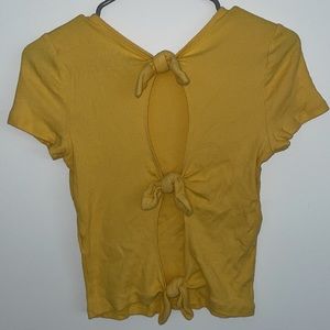 Hollister 💖Bundle It!💖 Yellow Short Sleeve Shirt with Tie Back